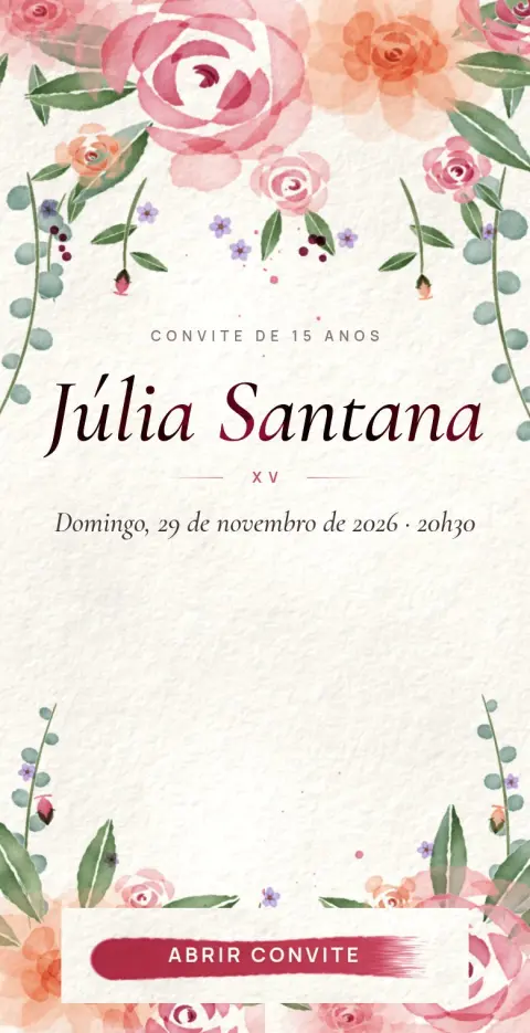 Capa do convite animado Aquarela