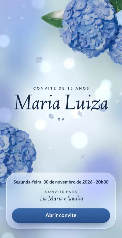 Capa do convite animado Azul