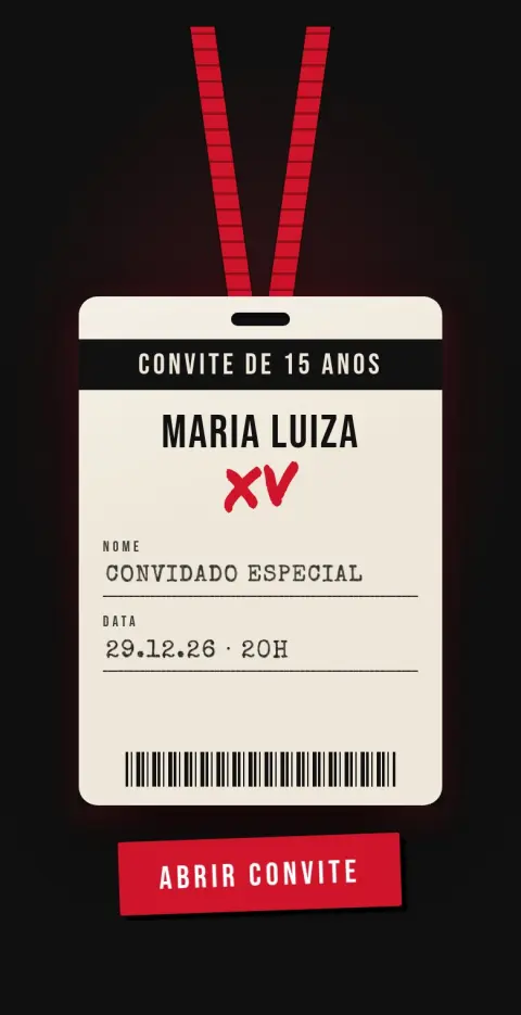Capa do convite animado Backstage