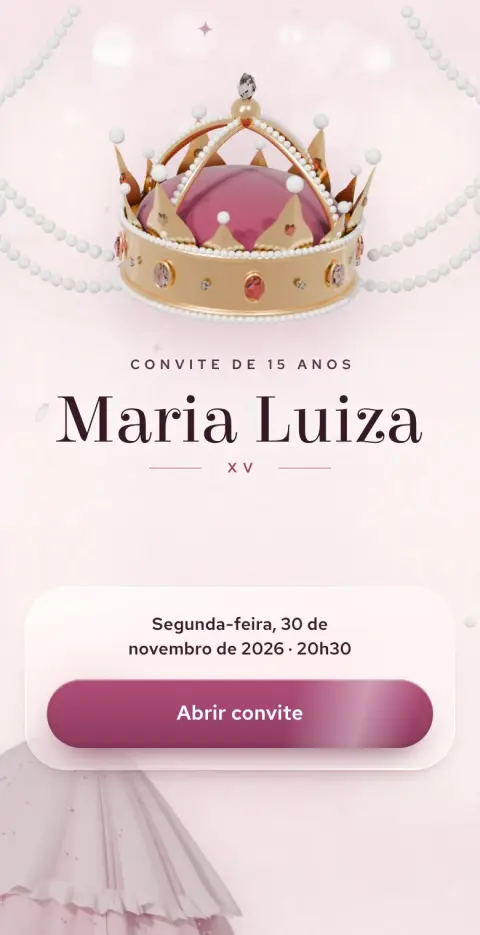 Capa do convite animado Baile Real