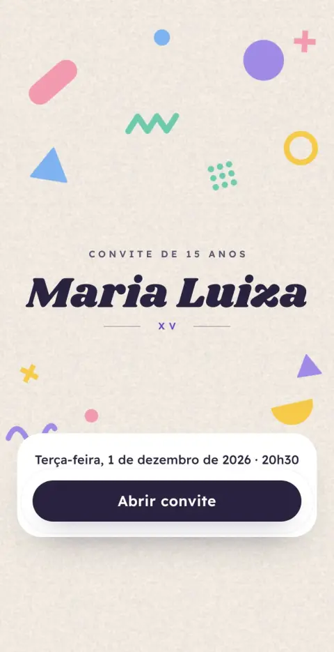 Capa do convite animado Confete
