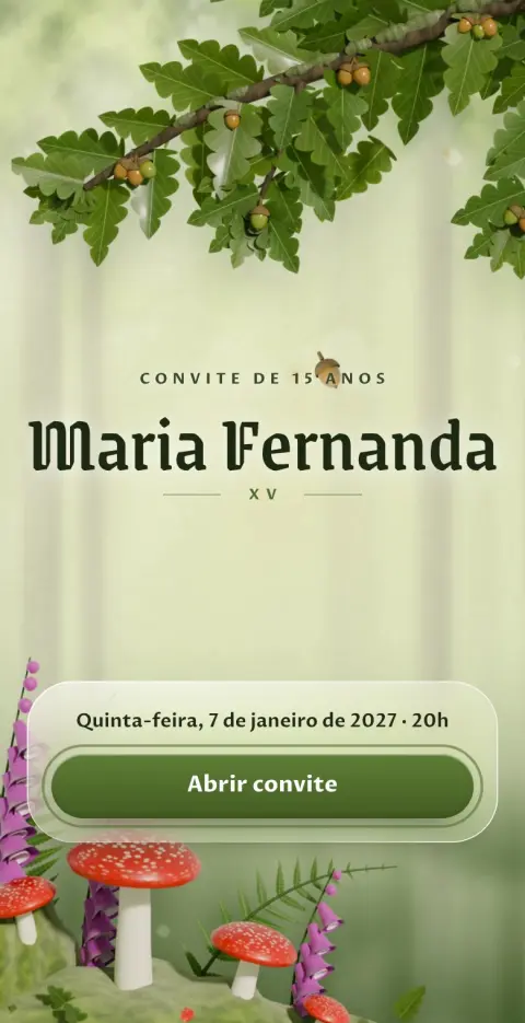 Capa do convite animado Floresta Europeia