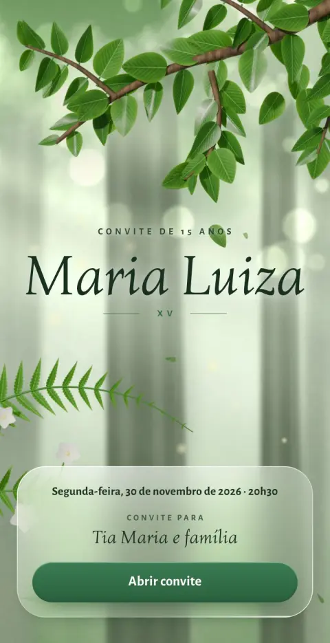 Capa do convite animado Floresta