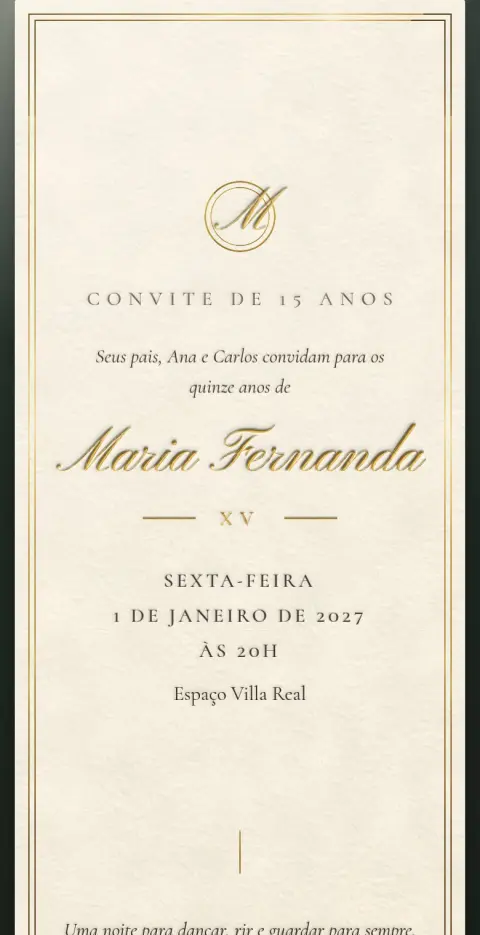 Capa do convite animado Folha de Ouro