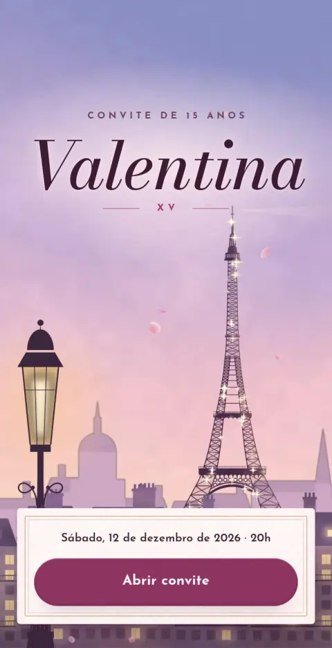 Capa do convite animado França