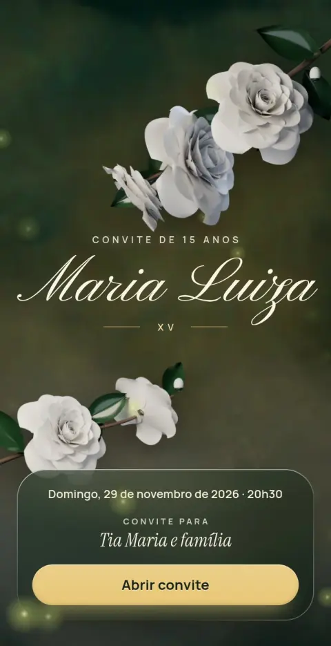 Capa do convite animado Jardim de Vagalumes