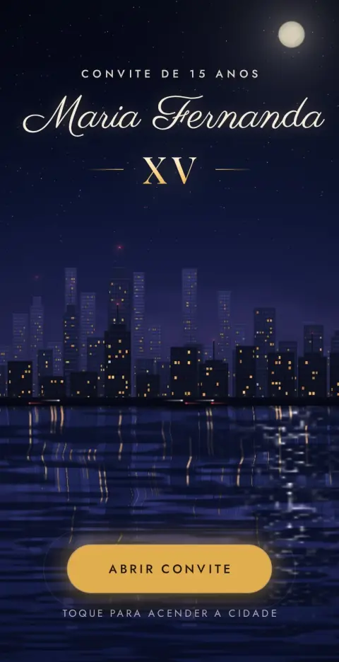 Capa do convite animado Noite na Cidade