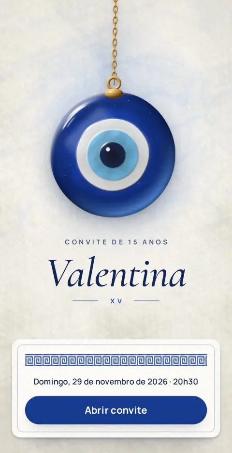 Capa do convite animado Olho Grego