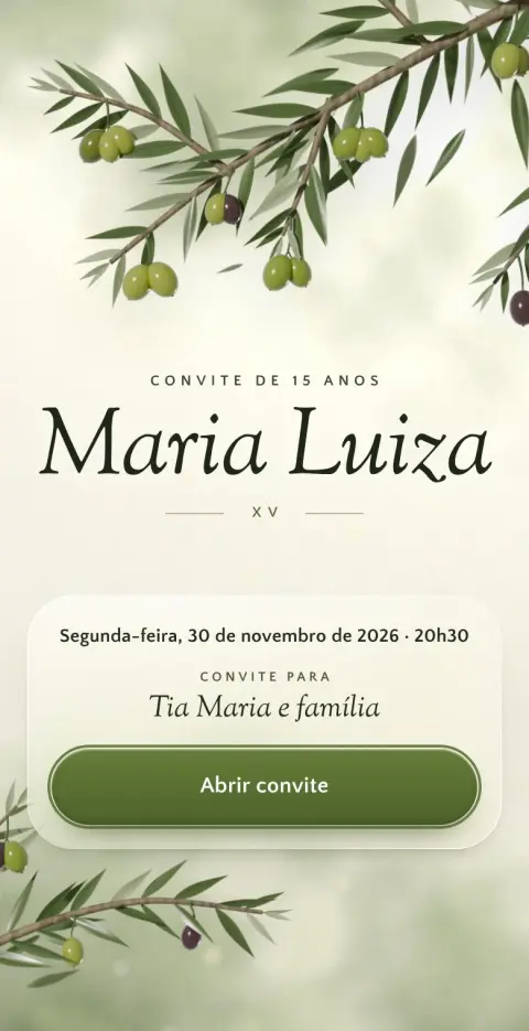 Capa do convite animado Oliveiras