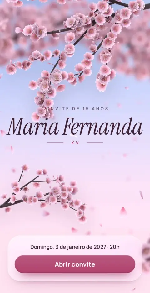 Capa do convite animado Sakura