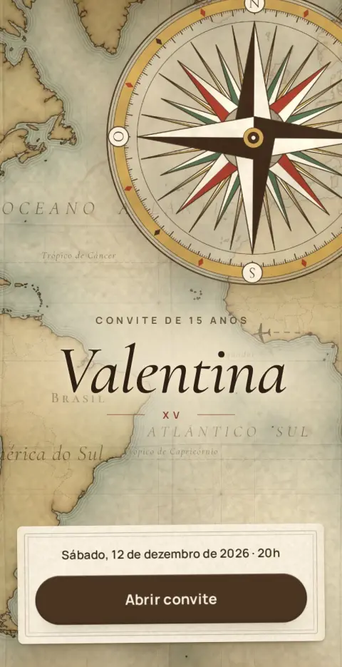 Capa do convite animado Viagem